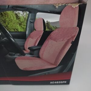 Pink Fuzzy Soft Car Seat Covers NIB Autocraft Brand (2 Front Seat Covers)